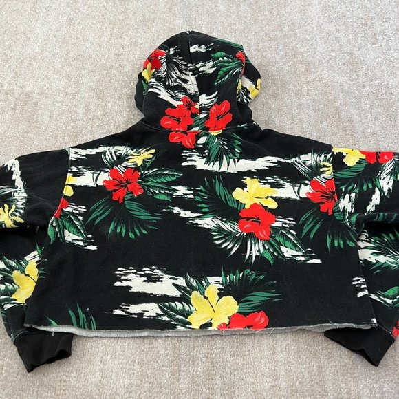 Floral Print Cropped Hoodie - Picture 4 of 9